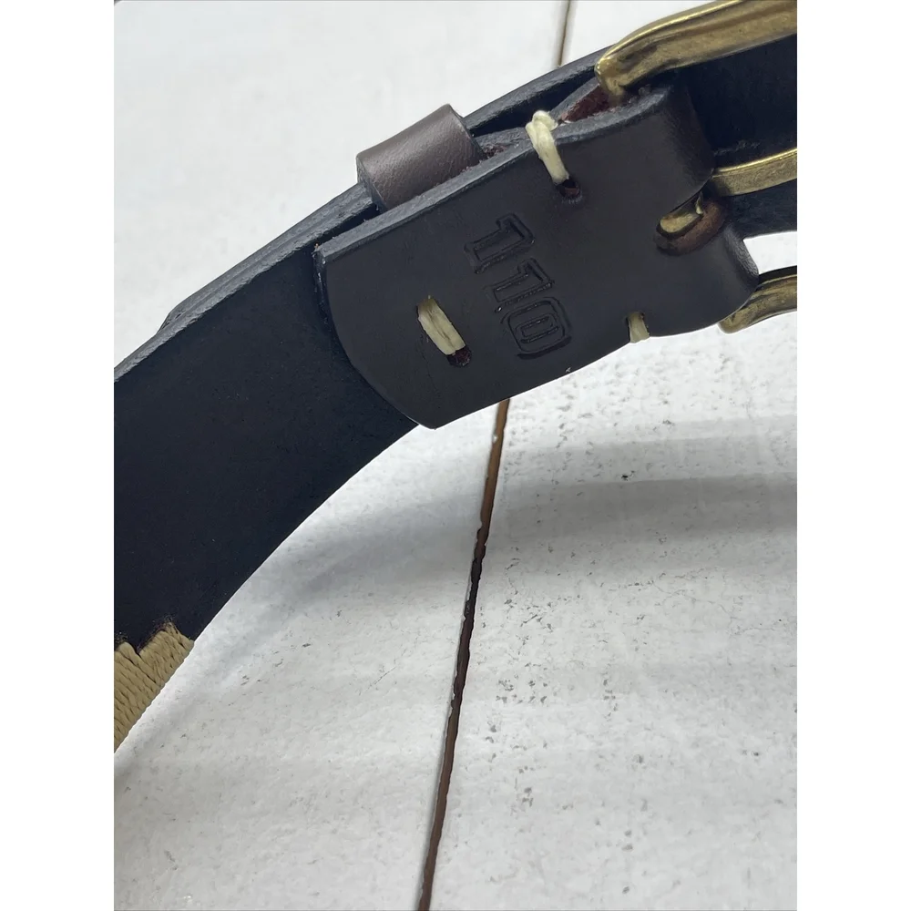 Old Ombu Belt Adults Size 110 43” XL Pampa Leather Tan Wax Thread Western Cowboy